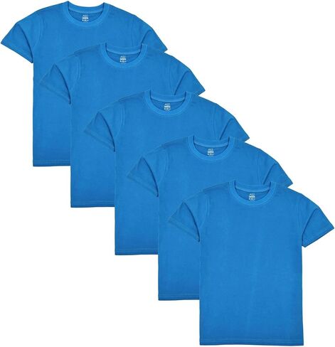 A2Z 4 Kids Pack of 5 Kids Girls Boys Plain T Shirt Soft Feel PE School T Shirt Lightweight Summer Tank Age 2-13 in Kuwait