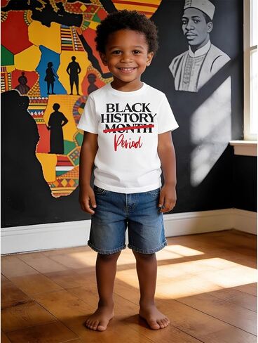 BOUTIKOME Toddler Girl Boy Black History Month Shirt Kid Juneteenth Short Sleeve T-Shirts African American History Outfit in Kuwait