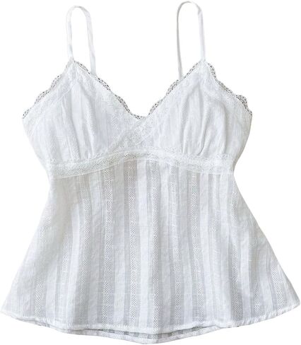 SOLY HUX Girl's Lace Camisole Tops V Neck Spaghetti Strap Summer Casual Cute Babydoll Top in Kuwait