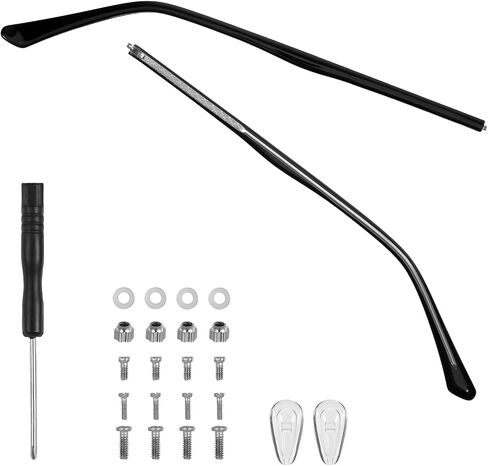1 Pair Glasses Arm Replacement Temple Glasses Repair Kit Glass Replacement with Screws Glass Screwdriver Eyeglass Arms Legs Nose Pads in Kuwait