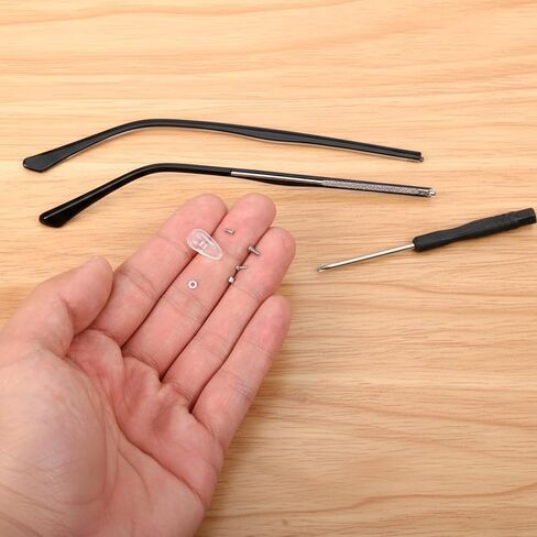 1 Pair Glasses Arm Replacement Temple Glasses Repair Kit Glass Replacement with Screws Glass Screwdriver Eyeglass Arms Legs Nose Pads in Kuwait