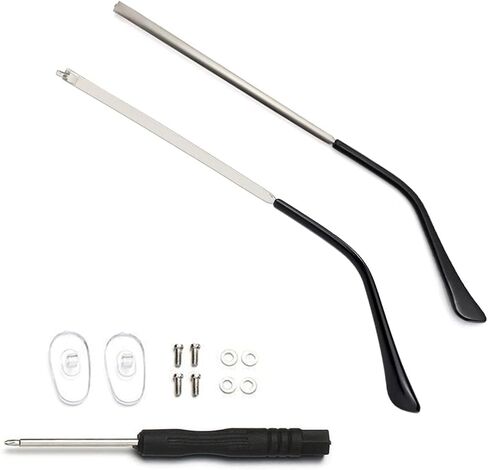 KECHIO Metal Eyeglass Replacement Temple Arms, Glasses Arm Replacement Legs, Eyewear Repair with Screws Universal Eyeglasses Temple Replacement (Black) in Saudi Arabia