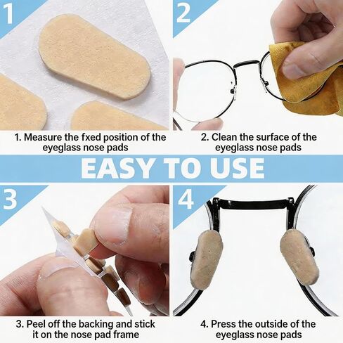 96 Pairs Foam Nose Pads for Eyeglasses, Self-Adhesive Non-Slip Glasses Nose Pad Cushion, Soft Bridge Pads in Multiple Shapes and Colors for Sunglasses and Plastic Frames (6 * 4) (Black+Skin) in Saudi Arabia