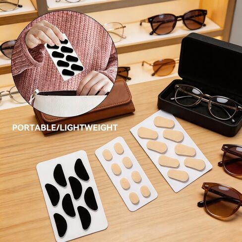 96 Pairs Foam Nose Pads for Eyeglasses, Self-Adhesive Non-Slip Glasses Nose Pad Cushion, Soft Bridge Pads in Multiple Shapes and Colors for Sunglasses and Plastic Frames (6 * 4) (Black+Skin) in Saudi Arabia