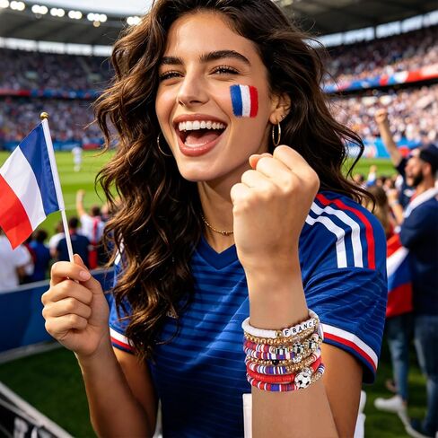 8 Pack Soccer Bracelets for Women, World Cup 2026 Game Day Mom Accessories & Outfits Jewelry Sports Fans Gifts, Stackable Beaded Football Bracelets Soccer Essentials in Saudi Arabia