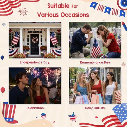 Joyline 4th of July Patriotic American Flag Bracelets for Women, Red White Blue Stretch Bracelets for Patriotic USA Jewelry Gifts in Saudi Arabia