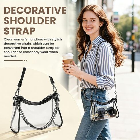 Clear Crossbody Bag Stadium Approved, TPU Transparent Mini Purse for Women, Waterproof Small Clear Concert Bag for Sports Games, Concerts & Events in Saudi Arabia