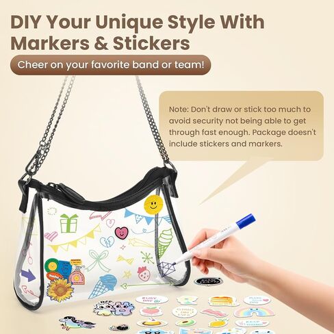 Clear Crossbody Bag Stadium Approved, TPU Transparent Mini Purse for Women, Waterproof Small Clear Concert Bag for Sports Games, Concerts & Events in Saudi Arabia