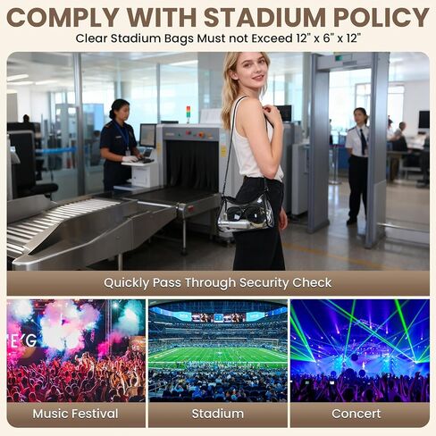 Clear Crossbody Bag Stadium Approved, TPU Transparent Mini Purse for Women, Waterproof Small Clear Concert Bag for Sports Games, Concerts & Events in Saudi Arabia
