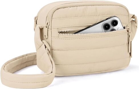 Noozion Crossbody Bag for Women, Puffy Mini Crossbody Purse with RFID Blocking, Small Shoulder Handbag Travel Purse in Saudi Arabia