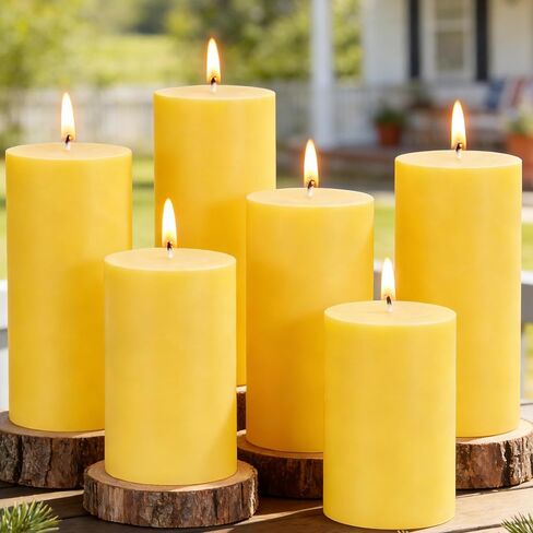 Citronella Candles Outdoor - Set of 6 Citronella Pillar Candles for Patio, Summer Outdoor Candles Bulk for Home, Soy Wax Candle for Garden Camping Party Yard Balcony,Wedding Decoration Candle for Home in Saudi Arabia
