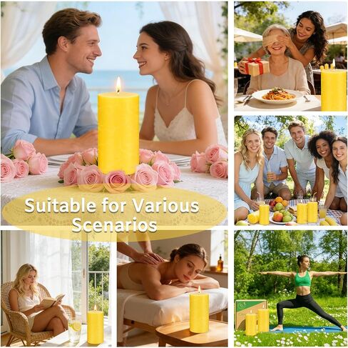 Citronella Candles Outdoor - Set of 6 Citronella Pillar Candles for Patio, Summer Outdoor Candles Bulk for Home, Soy Wax Candle for Garden Camping Party Yard Balcony,Wedding Decoration Candle for Home in Saudi Arabia