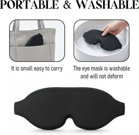 3 Pack 3D Contoured Sleep Eye Mask, Soft Breathable Blackout Eye Mask with Adjustable Strap Zero Eyes Pressure Cup Blindfold for Men Women Travel Naps Meditation Plane Game in Kuwait