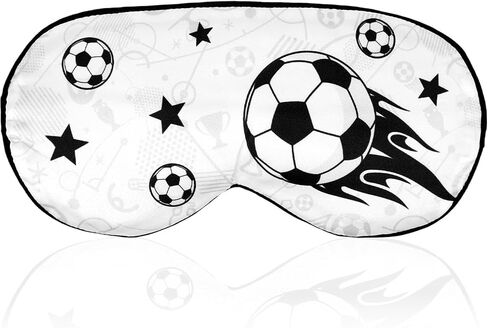 Soccer Sleep Mask for Teens, Football Themed Blackout Eye Sleeping Mask with Adjustable Elastic Strap Soft & Breathable Eye Cover for Home Office Travel Party in Kuwait