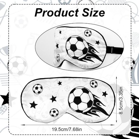 Soccer Sleep Mask for Teens, Football Themed Blackout Eye Sleeping Mask with Adjustable Elastic Strap Soft & Breathable Eye Cover for Home Office Travel Party in Kuwait