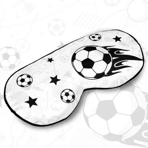Soccer Sleep Mask for Teens, Football Themed Blackout Eye Sleeping Mask with Adjustable Elastic Strap Soft & Breathable Eye Cover for Home Office Travel Party in Kuwait
