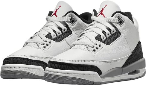 Nike Big Kid's Air Jordan 3 Retro Summit White/Fire Red 'Cement Grey' (DM0967 106) Gradeschool GS - Size 6Y in Kuwait