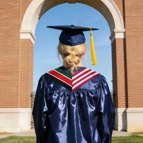 USA And Kenya Flag Graduation Stole,Satin Embroidery Graduation Sash for International Students,72 Inch Length. in Saudi Arabia