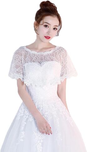 DNLKWGO Bridal Shawl Bolero Flapper Cover Up Wedding Shawl Wraps Evening Shoulder Covers Lace Cape Shrug for Women in Saudi Arabia