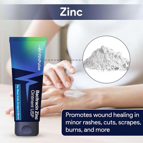 Bacitracin Antibiotic Ointment with Zinc, 1oz - First Aid Ointment for Minor Cuts, Bruises, Abrasions, Burns - Topical Antibiotic for Wound Healing in Saudi Arabia