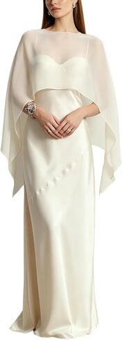 Women Chiffon Shawl Wraps for Evening Dresses Mesh Sheer Cape Capelets Top Bridal Wedding Party Cover Up in Kuwait