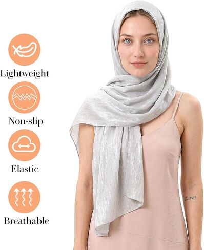 Yolev Silver Shawl for Formal Dress Soft Scarf Shawl Fashion Silver Wrap Warm Long Formal Wraps for Evening Dresses Halloween Bridesmaid Wedding Party Silky Scarves in Saudi Arabia