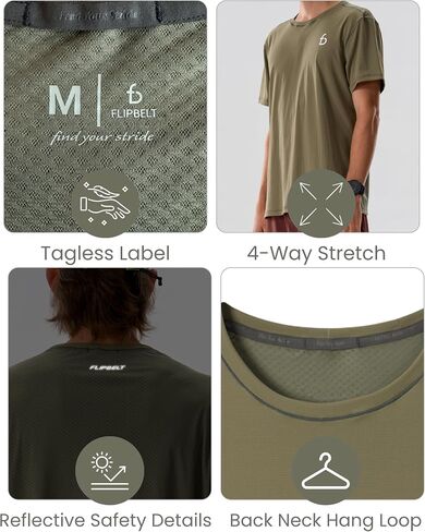 FlipBelt Men's Running Short Sleeve in Kuwait