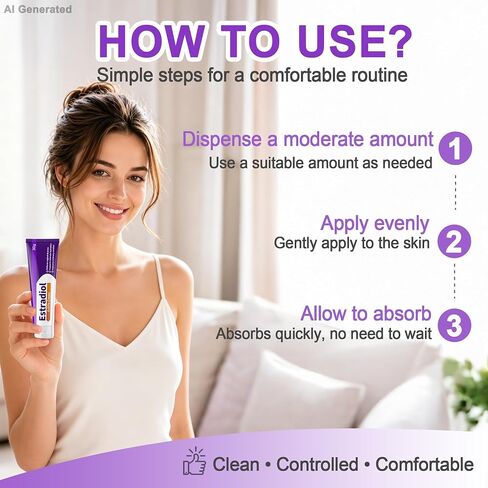 Estradoli Cream for Women, Estrogen Cream for Vaginal Dryness Relief, Menopause Support, Helps Soothe Itching, Burning & Discomfort, Intimate Moisturizing Cream, 30g in Kuwait