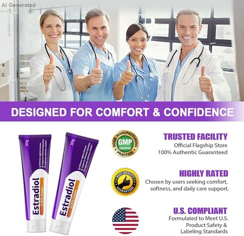 Estradoli Cream for Women, Estrogen Cream for Vaginal Dryness Relief, Menopause Support, Helps Soothe Itching, Burning & Discomfort, Intimate Moisturizing Cream, 30g in Kuwait