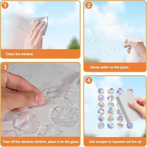 210 PCS Window Clings for Bird Strikes, Suncatcher Stickers Rainbow Window Clings Prevent Birds from Hitting Glass Windows, Anti-Collision Decals (210 Pack Round) in Kuwait