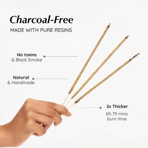 Frankincense & Myrrh Luxury Incense Sticks by Aromafume| 3x30 Sticks for Prayer, Meditation, Aromatherapy, Purification & Protection| Charcoal Free| Long Lasting Aroma, Spiritual Gifts in Kuwait