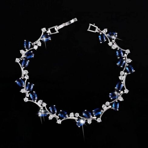 Bohemian style tennis bracelet paired into zircon branch bracelet, floral design jewelry for women, perfect for everyday wear, parties and gifts in Kuwait