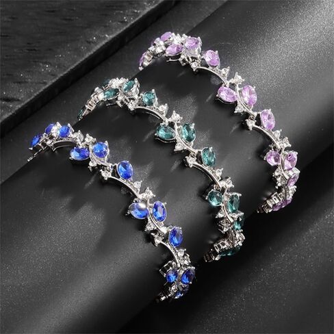 Bohemian style tennis bracelet paired into zircon branch bracelet, floral design jewelry for women, perfect for everyday wear, parties and gifts in Kuwait