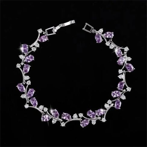 Bohemian style tennis bracelet paired into zircon branch bracelet, floral design jewelry for women, perfect for everyday wear, parties and gifts in Kuwait