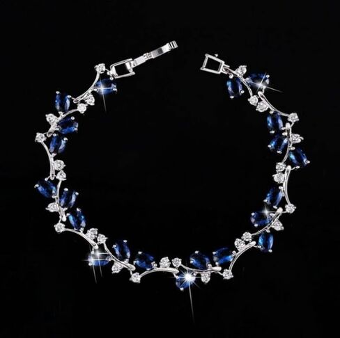 Bohemian style tennis bracelet paired into zircon branch bracelet, floral design jewelry for women, perfect for everyday wear, parties and gifts in Kuwait