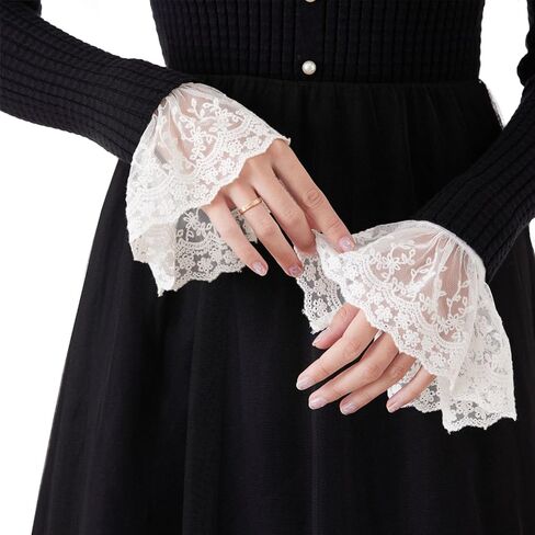 Joyci Detachable Cuffs for Women Wrist, Sleeves Wrist Cuffs Bracelets for Women Girl Victorian Costumes Most Styles in Kuwait