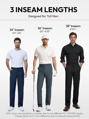 SEVEGO Tall Mens Golf Pants 34/36/38 Inseam Lightweight Slacks Dress Relaxed Fit Athletic Casual Trousers with Pockets in Saudi Arabia