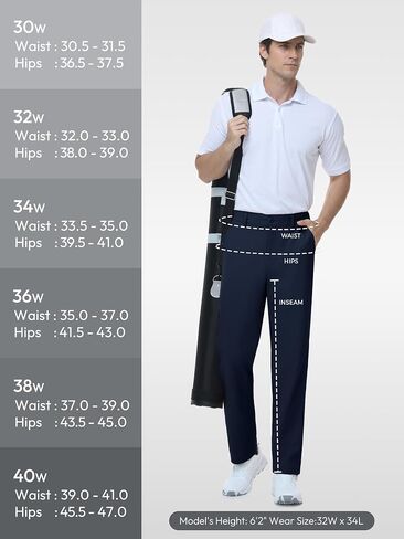 SEVEGO Tall Mens Golf Pants 34/36/38 Inseam Lightweight Slacks Dress Relaxed Fit Athletic Casual Trousers with Pockets in Saudi Arabia