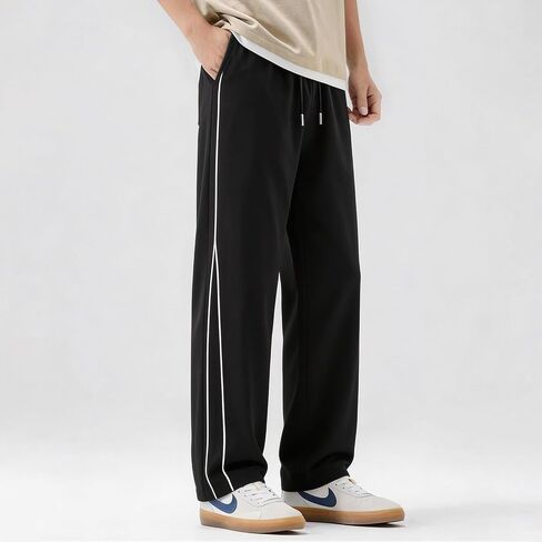 Men's Baggy Parachute Pants Loose Casual Wide Leg Y2K Lightweight Quick Dry Deep Pockets Urban Pants in Saudi Arabia