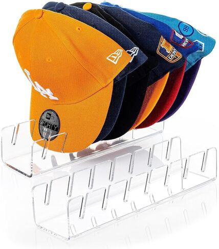 Hat Stand for Baseball Caps Display and Organizer No Install Acrylic Hat Holder for 14 Baseball Caps Hat Racks Storage for Bedroom,Closet,Dresser,Entrance 2 Pack(Clear) in Saudi Arabia