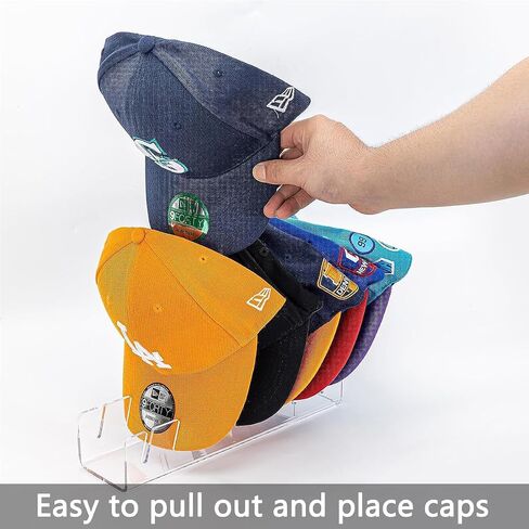 Hat Stand for Baseball Caps Display and Organizer No Install Acrylic Hat Holder for 14 Baseball Caps Hat Racks Storage for Bedroom,Closet,Dresser,Entrance 2 Pack(Clear) in Saudi Arabia