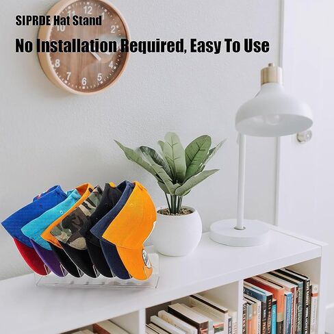 Hat Stand for Baseball Caps Display and Organizer No Install Acrylic Hat Holder for 14 Baseball Caps Hat Racks Storage for Bedroom,Closet,Dresser,Entrance 2 Pack(Clear) in Saudi Arabia