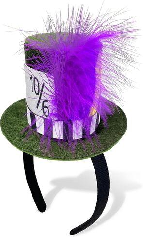 Mini Top Hat Headband with Feathers for Women, Vintage Tea Party Fascinator, Halloween Cosplay Costume Accessory in Saudi Arabia