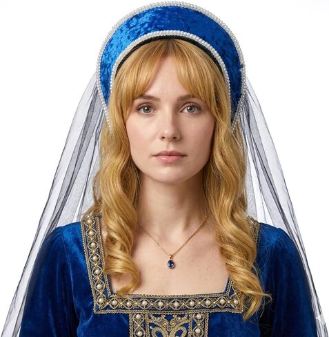 RoleplayCos Tudor French Hood Queen Anne Boleyn Costume Hat Headwear Elizabethan Renaissance Headband Headpiece in Saudi Arabia