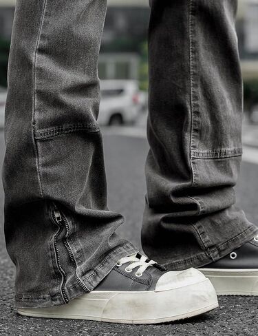 Rexcyril Men's Stacked Jeans Slim Fit Skinny Stretchy Denim Pants Y2k Flared Streetwear Trousers in Saudi Arabia