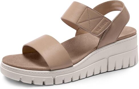 Vilanva Women's Platform Wedge Sandals with Arch Support Comfortable Walking Dressy Sandals with Adjustable Velcro for 2026 Summer Daily Travel Outfit in Saudi Arabia
