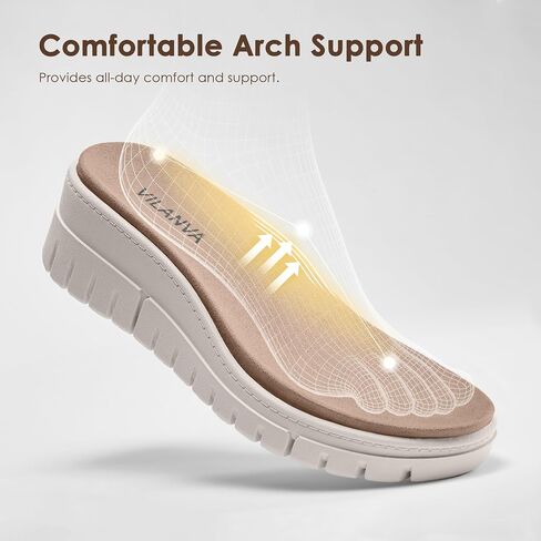 Vilanva Women's Platform Wedge Sandals with Arch Support Comfortable Walking Dressy Sandals with Adjustable Velcro for 2026 Summer Daily Travel Outfit in Saudi Arabia