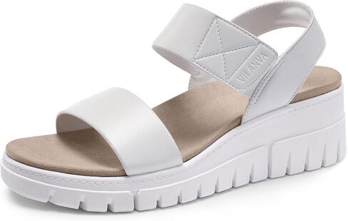 Vilanva Women's Platform Wedge Sandals with Arch Support Comfortable Walking Dressy Sandals with Adjustable Velcro for 2026 Summer Daily Travel Outfit in Saudi Arabia