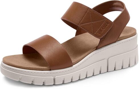 Vilanva Women's Platform Wedge Sandals with Arch Support Comfortable Walking Dressy Sandals with Adjustable Velcro for 2026 Summer Daily Travel Outfit in Saudi Arabia