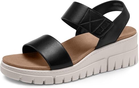 Vilanva Women's Platform Wedge Sandals with Arch Support Comfortable Walking Dressy Sandals with Adjustable Velcro for 2026 Summer Daily Travel Outfit in Saudi Arabia